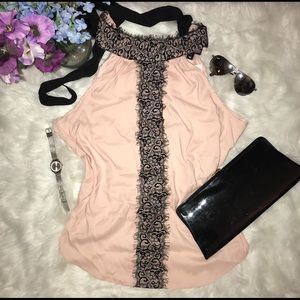 Pink Lace Front Halter